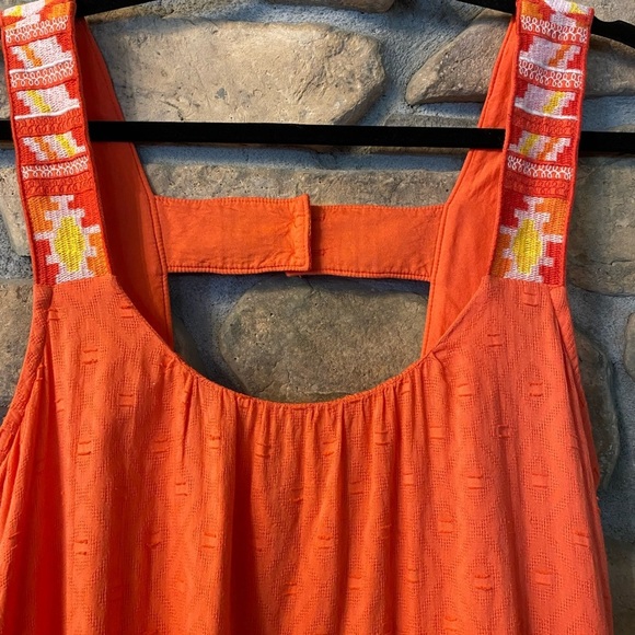 Anthropologie Orange Sleeveless Mini Dress New without tag size XS cotton pocket - Picture 10 of 12
